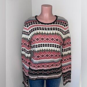CENY Pink Patterned Crewneck Sweater